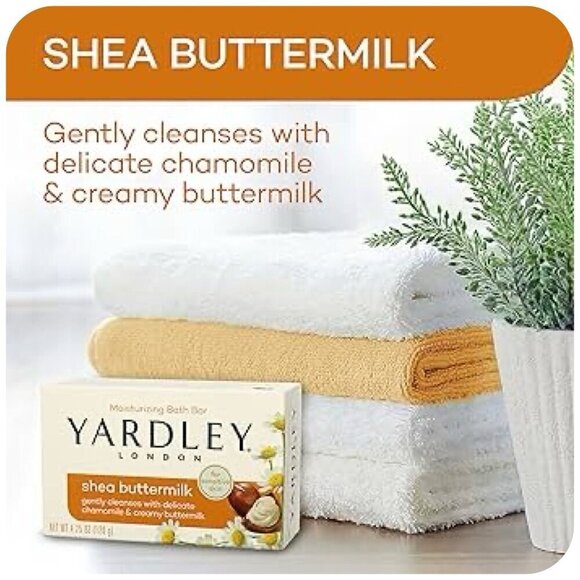 3 Yardley® London Shea Buttermilk Bar Soap NOURISHING Bath BAR 4.25oz - Picture 3 of 11